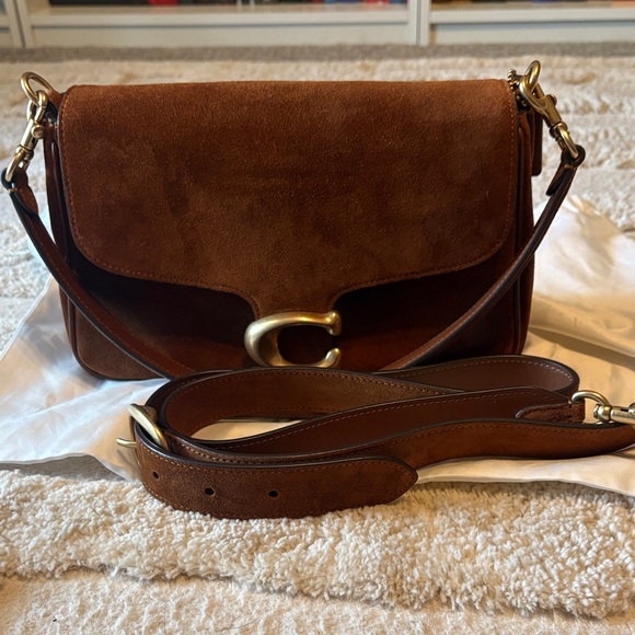 Coach Soft Tabby Suede Shoulder Bag in Chestnut Brown - Picture 7 of 7